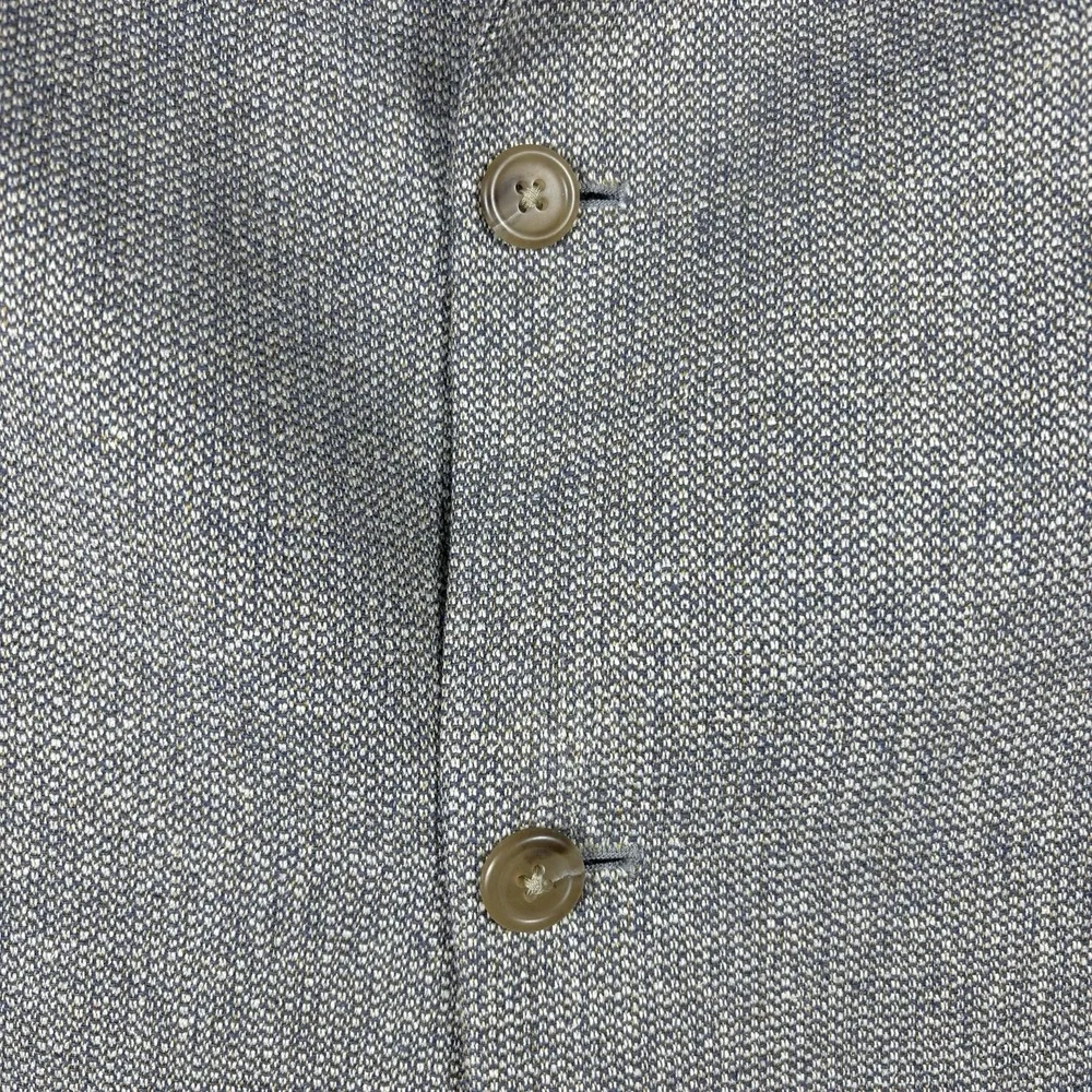 Lands' End Men's 46L Gray Beige Silk Wool Blend Single Vent Two‎ Button Blazer